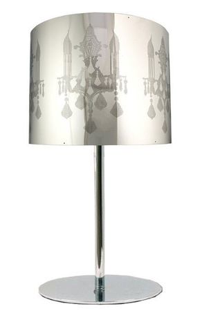 Lampka nocna Arkas srebrna metalowa nowoczesna lampka stołowa