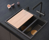 Bateria kuchenna ELLEN – stalowa, pure carbon, obrotowa, wyciągana wylewka, Quadron