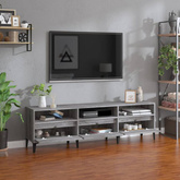 vidaXL Szafka pod TV, szary dąb sonoma, 150x30x44,5 cm wariant 8