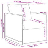 Sofa Czarny 75 x 82 x 85 cm tkanina