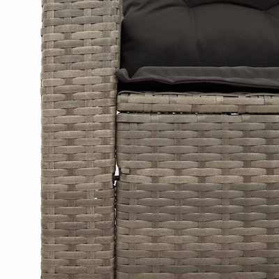 3-częściowa sofa do ogrodu, z poduszkami, szara, polirattanowa