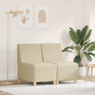 Modułowa sofa bez podłokietników 2 szt. Kremowy tkanina