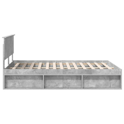 Ramka łóżka Betonowy 140 x 190 cm Lite drewno sosnowe