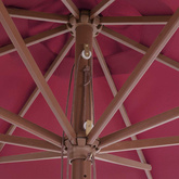 Parasol ogrodowy na drewnianym słupku, 350 cm, burgundowy