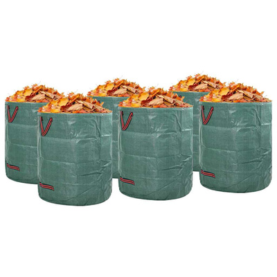 Torby na odpady do ogrodu 12 pcs Zielony 67 x 67 x 75,5 cm