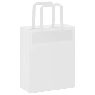 Torby papierowe 250 szt. z uchwytami białe 18x8x22 cm