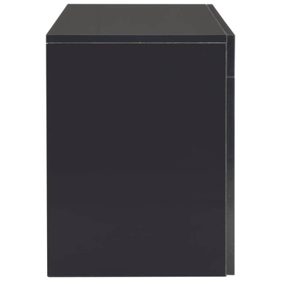 vidaXL Szafka pod TV ze światłem LED, błyszcząca, czarna, 130x35x45cm