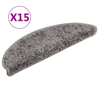 Maty na schody 15 szt. 56x17x3 cm Szare półokrągłe