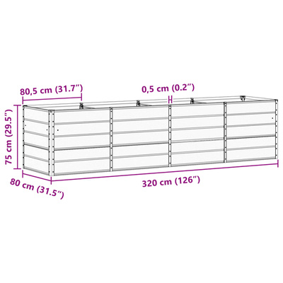 Donica Zielony 320 x 80 x 75 cm Stal