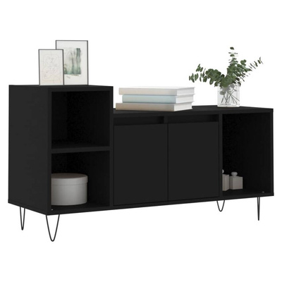 vidaXL Szafka pod TV, czarna, 100x35x55 cm, materiał drewnopochodny model standard