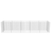 Podwyższona donica gabionowa, galwanizowana stal, 450x90x100 cm