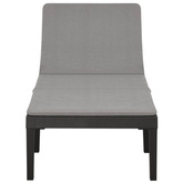 vidaXL Leżak z poduszką, plastikowy, antracytowy