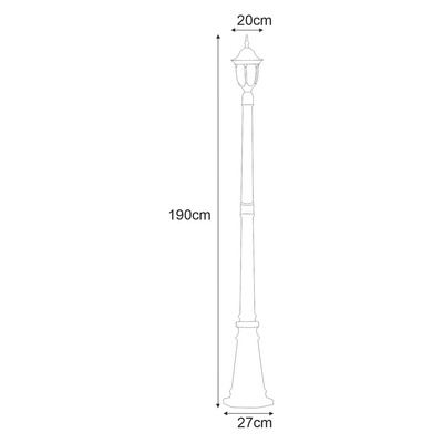 ogrodowa stojąca K-7007B/1N CZARNY z serii VASCO Lampa