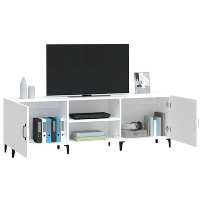vidaXL Szafka pod TV, biała, 150x30x50 cm, materiał drewnopochodny wariant 4