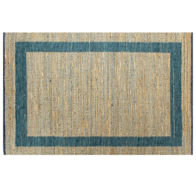 vidaXL Ręcznie wykonany dywan, juta, niebieski, 120x180 cm