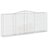 Kosze gabionowe, 7 szt, 400x50x160/180 cm, galwanizowane żelazo