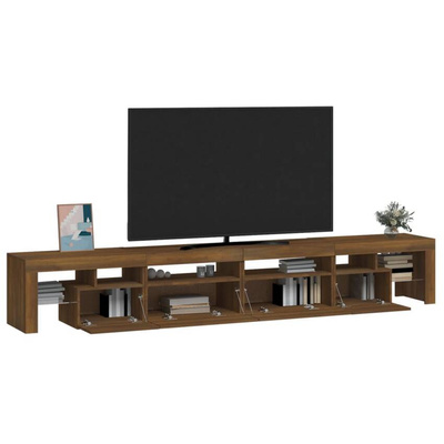 vidaXL Szafka pod TV z oświetleniem LED, brązowy dąb, 260x36,5x40 cm