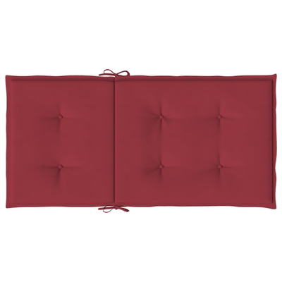 Poduszki na krzesła ogrodowe 2 szt., winna czerwień 100x50x3 cm