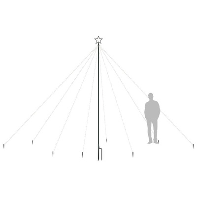 vidaXL Choinka z lampek, wewn./zewn., 576 niebieskich diod LED, 3,6 m