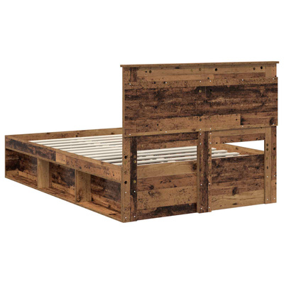 Ramka łóżka Stare drewno 135 x 190 cm Lite drewno sosnowe
