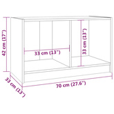 vidaXL Szafka pod TV, 70x33x42 cm, lite drewno sosnowe
