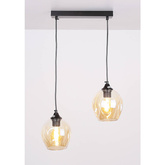 Lampa wisząca szklana czarno/brązowa 2xE27 Aspa 32-00590