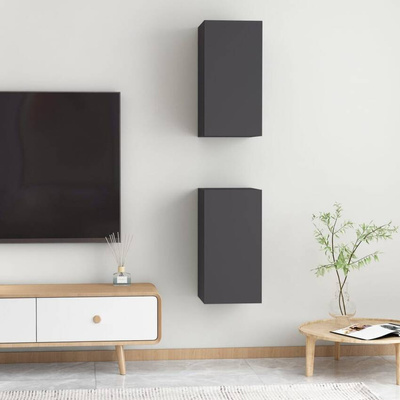 vidaXL Szafki telewizyjne, 2 szt., szare, 30,5x30x60 cm