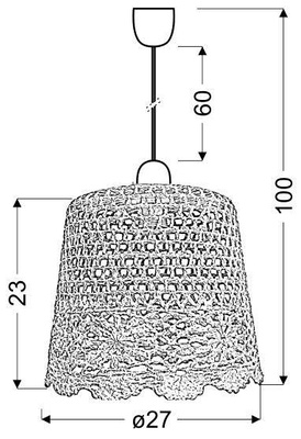 Lampa wisząca z abażurem Nonna pomarańczowa vintage do salonu