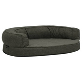 vidaXL Legowisko dla psa, 90x64 cm, wygląd lnu z polarem, ciemnoszare