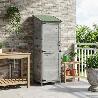 Shed ogrodowy Szary 59,5 x 56 x 176,5 cm Drewno Świerkowe