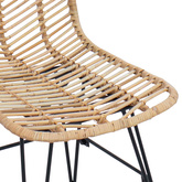 Krzesło jadalniane 2 szt. Rattan i żelazo Naturalny
