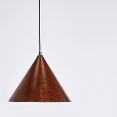 Dunca Lampa Wisząca 32 Czarny 1X40 E27 Klosz Ciemny Orzechowy