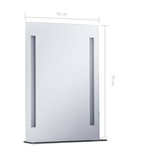 vidaXL Ścienne lustro łazienkowe z LED, z półką, 50 x 70 cm