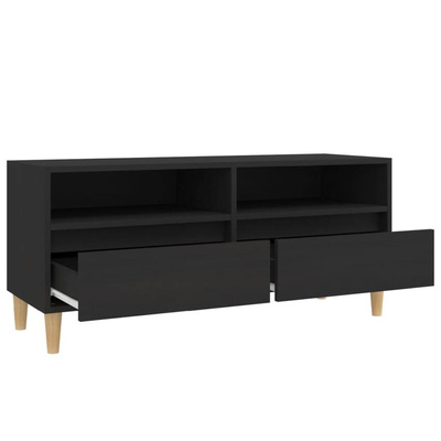 vidaXL Szafka pod TV, czarna, 100x34,5x44,5cm, materiał drewnopochodny