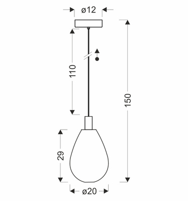 Lampa wisząca Denso 20 szklana czarna z kloszem dymionym nad stół do jadalni