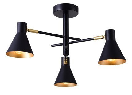 Lampa sufitowa czarno-złota mat regulowana 3x40W Less 33-70975