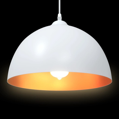 Lampy wiszące 2 szt. Regulowana wysokość E27 Biały ?30 cm Metal