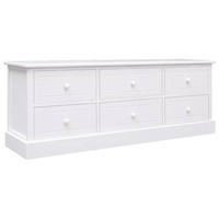 vidaXL Szafka pod TV, biała, 108x30x40 cm, drewno paulownia