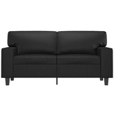 2-osobowa sofa, czarna, 120 cm, sztuczna skóra