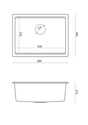 LOGAN 100 GraniteQ zlewozmywak snow white 59,5x45,1x21,5 cm 1-komorowy podwieszany z syfonem manualnym złoty