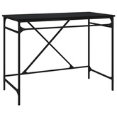 vidaXL Biurko, czarne, 100x50x75 cm, materiał drewnopochodny i żelazo