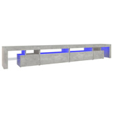 vidaXL Szafka pod TV z oświetleniem LED, szarość betonu, 290x36,5x40cm