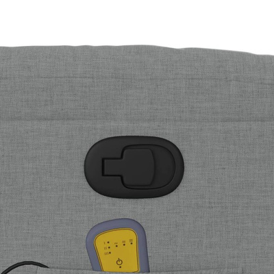 vidaXL Podnoszony fotel masujący, rozkładany, jasnoszary, tkanina