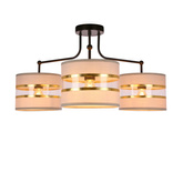 Lampa sufitowa czarny 3xE27 abażur biały + złoty Andy 33-00514