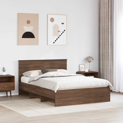 Ramka łóżka Brązowy dąb 150 x 200 cm Drewno inżynieryjne
