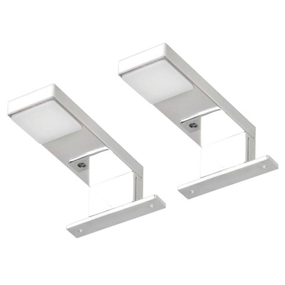 vidaXL Lampy nad lustro, 2 szt., 2 W, zimne, białe światło