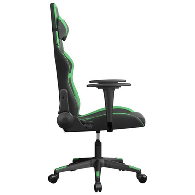 vidaXL Fotel gamingowy, czarno-zielony, sztuczna skóra wariant 6