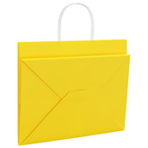 Torby papierowe 250 szt. z uchwytami żółte 32x22x24 cm
