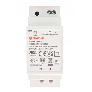Zasilacz LED na szynę DIN DAMIK DIN30 30W 24V