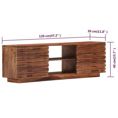 vidaXL Szafka pod TV, 120x30x40 cm, lite drewno sheesham
